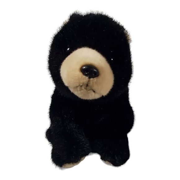 Vintage Forest Black Bear Plush Furry Stuffed Animal 2002 Toy Lovey 13" - Picture 1 of 9